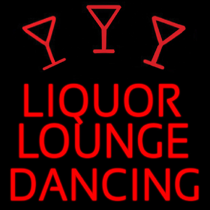 Bar Liquor Lounge Dancing With Wine Glasses Neon Skilt