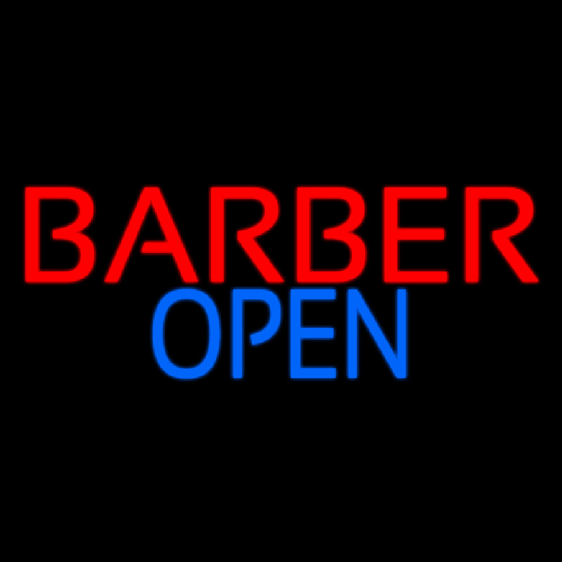 Barber Open Neon Skilt
