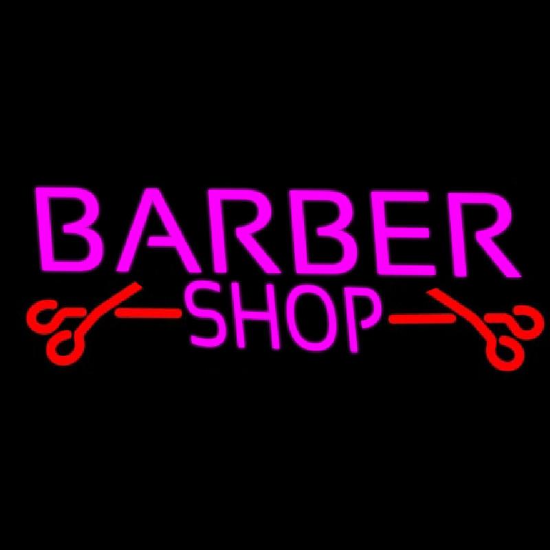 Barber Shop With Scissor Neon Skilt