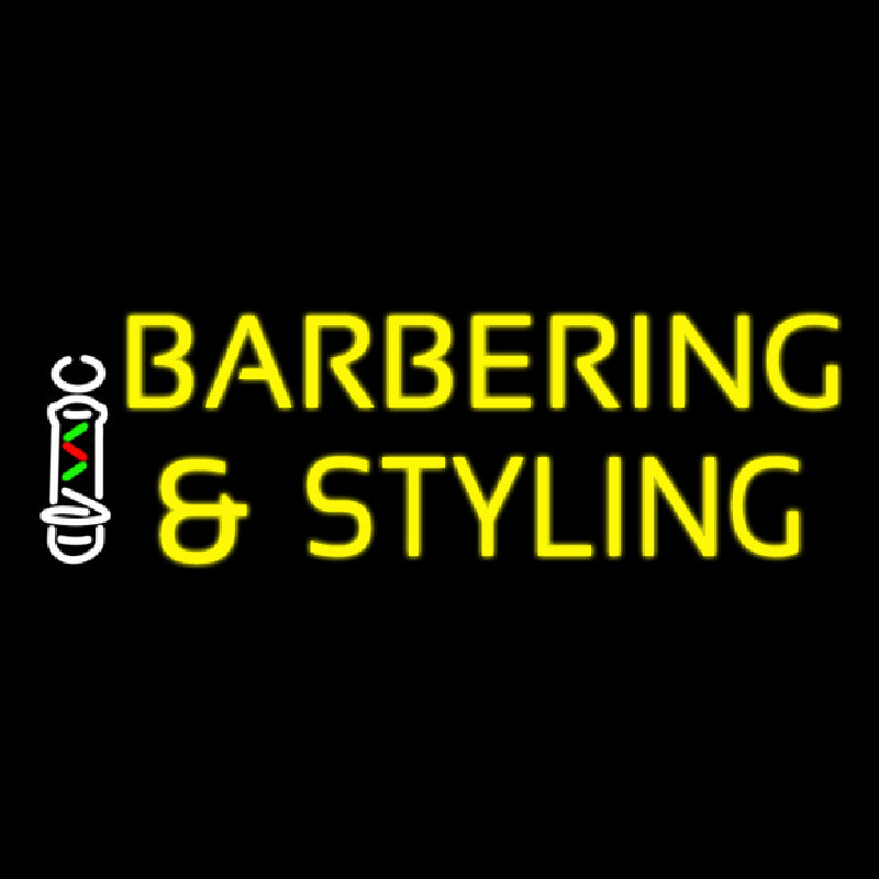 Barbering And Styling Neon Skilt