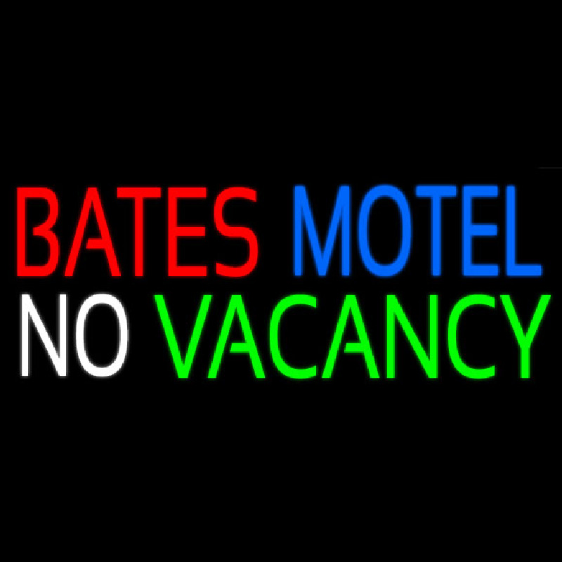 Bates Motel No Vacancy Neon Skilt