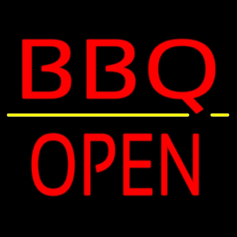 Bbq Block Open Neon Skilt