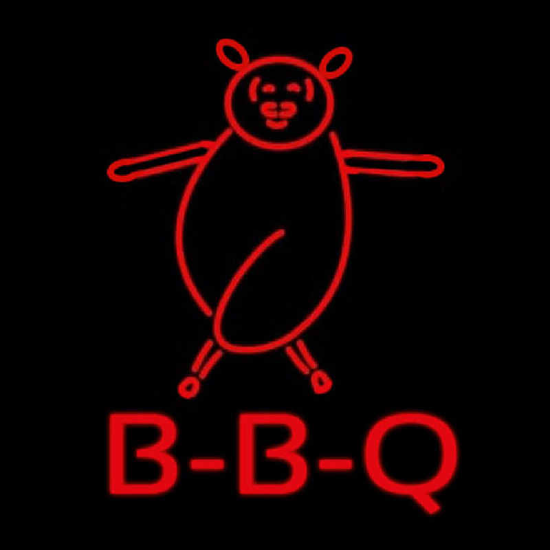 Bbq Pig Logo Neon Skilt