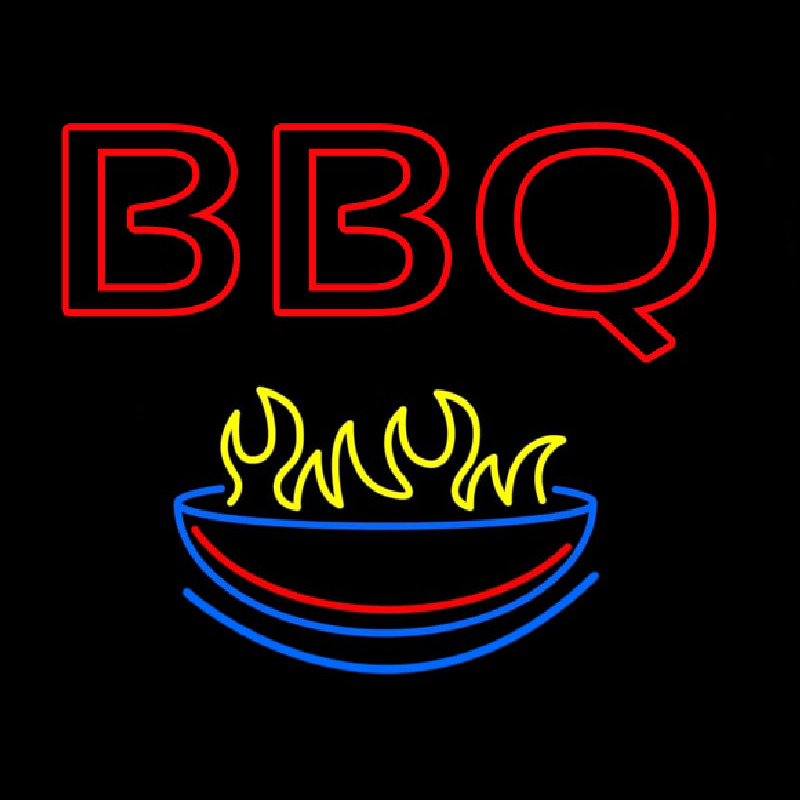 Bbq With Bowl Neon Skilt