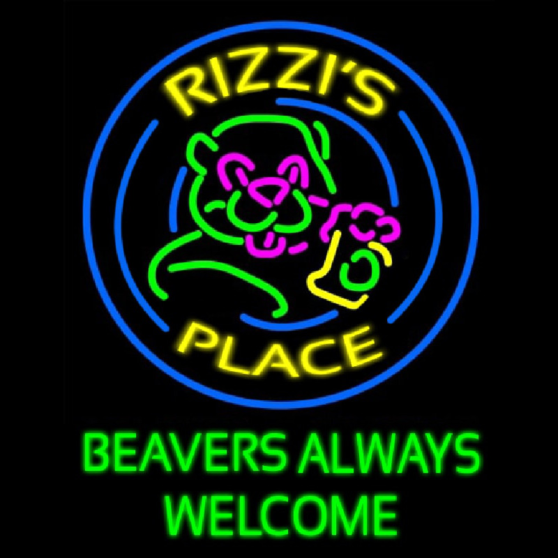 Beavers Always Welcome Neon Skilt