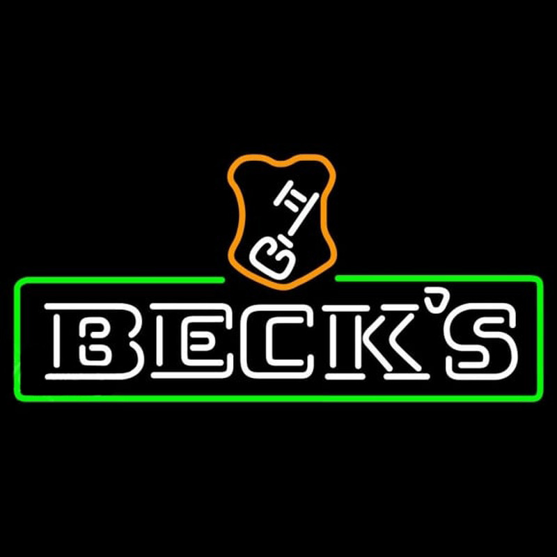 Beck Green Border Key Label Beer Sign Neon Skilt
