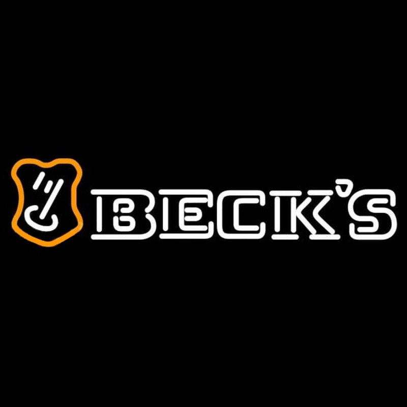 Beck Orange Border Key Label Beer Sign Neon Skilt