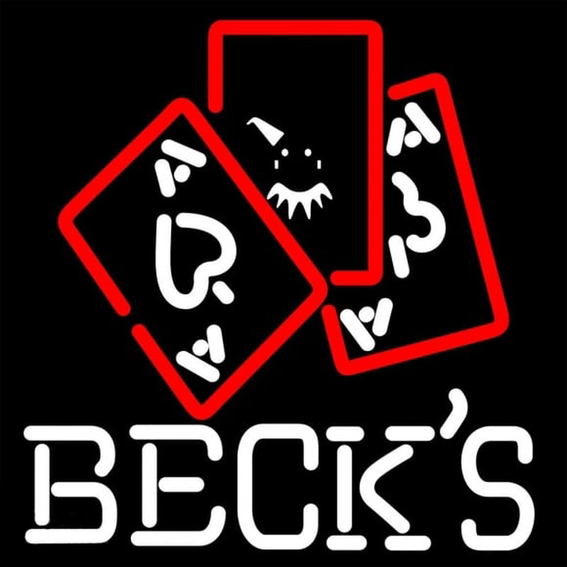 Becks Ace And Poker 16 16 Beer Sign Neon Skilt