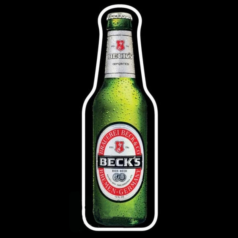 Becks Beer Bottle Beer Sign Neon Skilt