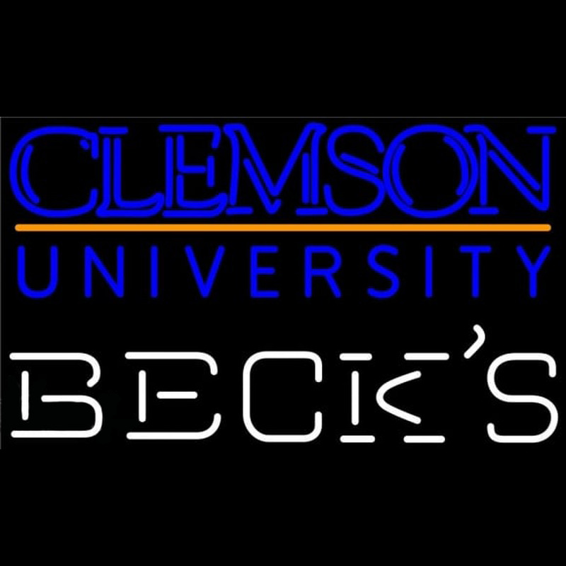 Becks Clemson University Beer Sign Neon Skilt