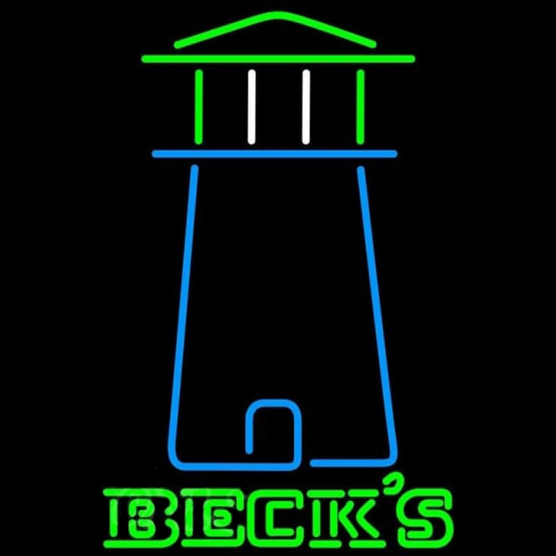 Becks Light House Art Beer Sign Neon Skilt