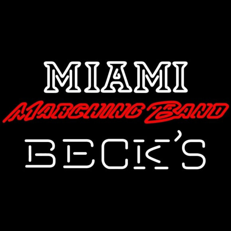 Becks Miami University Band Board Beer Sign Neon Skilt