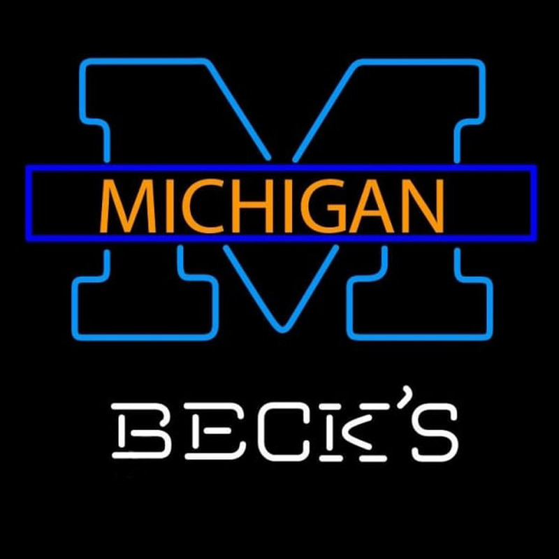 Becks Michigan University of Michigan Beer Sign Neon Skilt