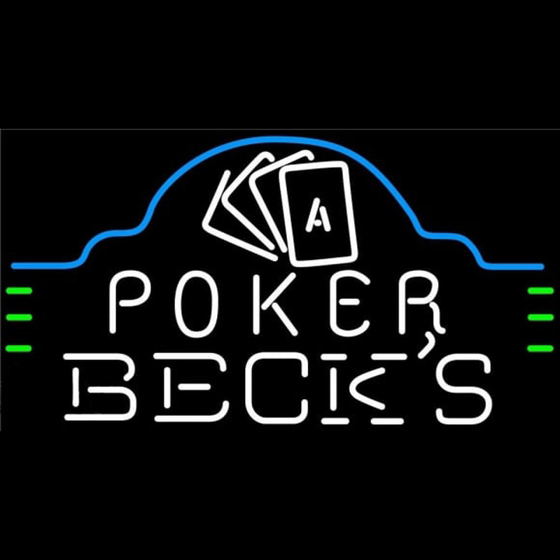 Becks Poker Ace Cards Beer Sign Neon Skilt