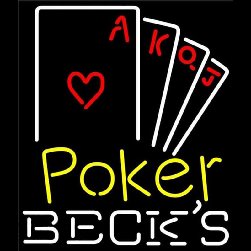 Becks Poker Ace Series Beer Sign Neon Skilt