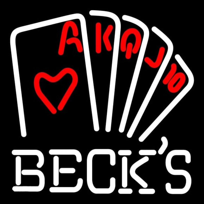 Becks Poker Series Beer Sign Neon Skilt