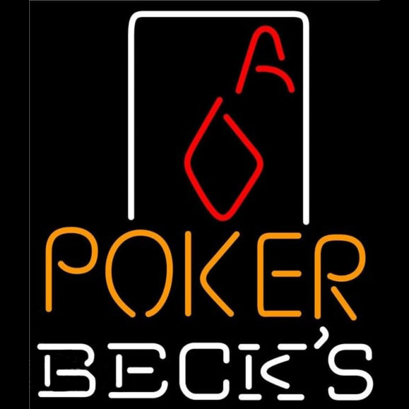Becks Poker Squver Ace Beer Sign Neon Skilt