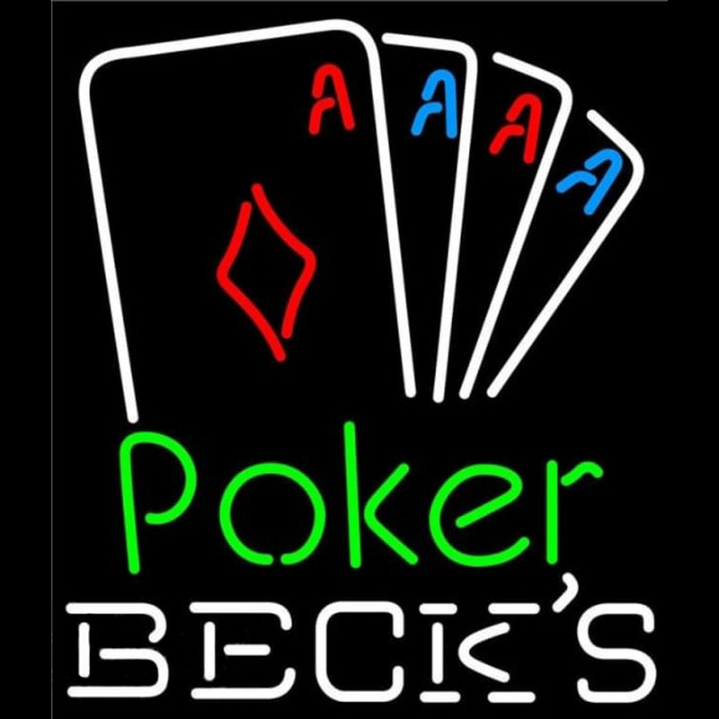 Becks Poker Tournament Beer Sign Neon Skilt