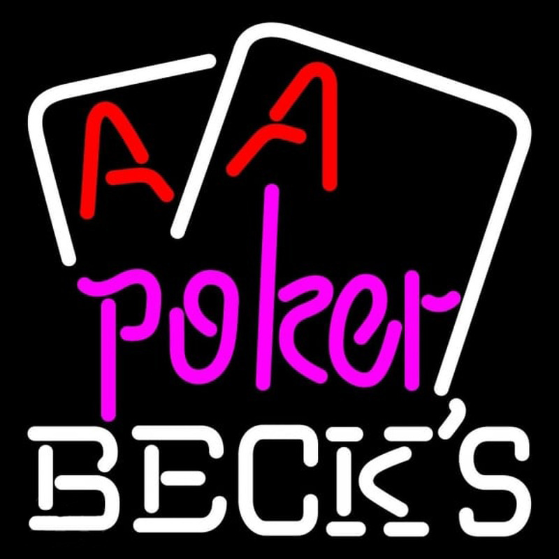 Becks Purple Lettering Red Aces White Cards Beer Sign Neon Skilt