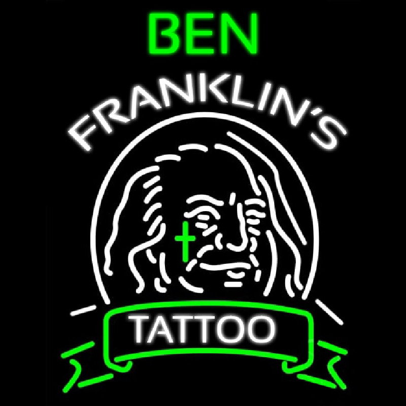 Ben Franklins Tattoo Neon Skilt