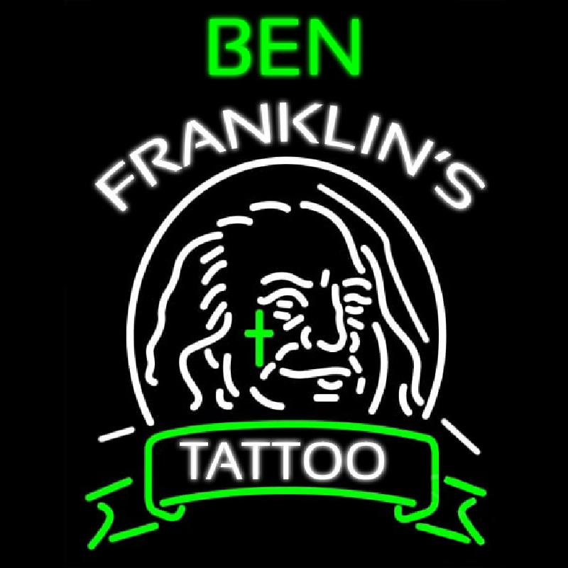 Ben Franklins Tattoo Neon Skilt
