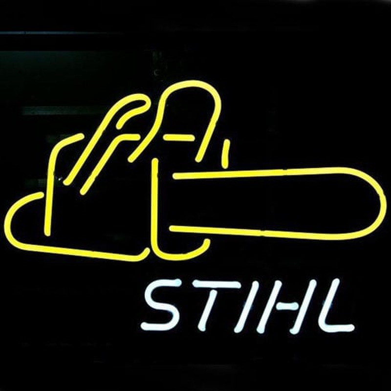 Big Stihl Chain Saw Chainsaw Logo Pub Fremvisning Øl Bar Neon Skilt Gave