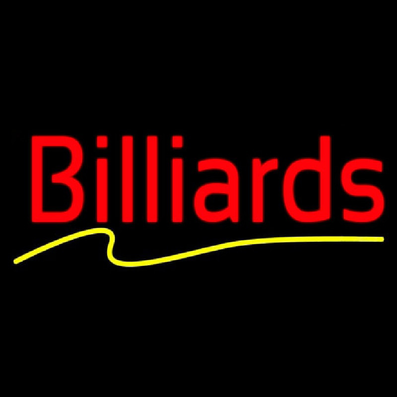 Billiards Yellow Line Neon Skilt