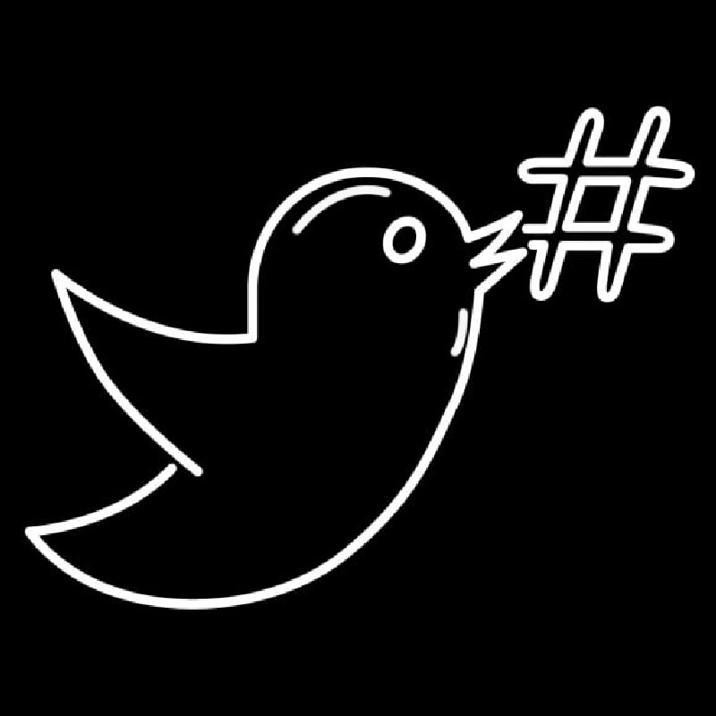Bird With Hashtag Logo Neon Skilt