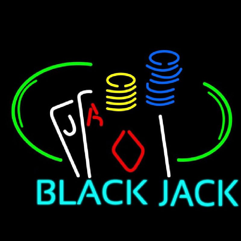 Black Jack Neon Skilt