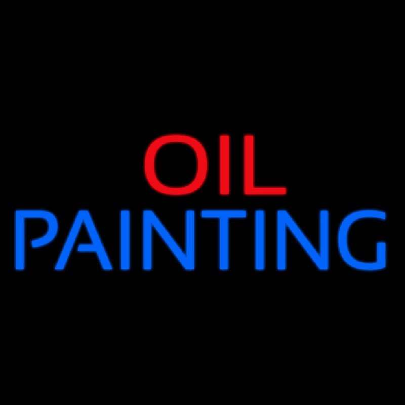 Block Oil Painting Neon Skilt