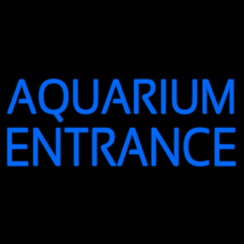Blue Aquarium Entrance Neon Skilt
