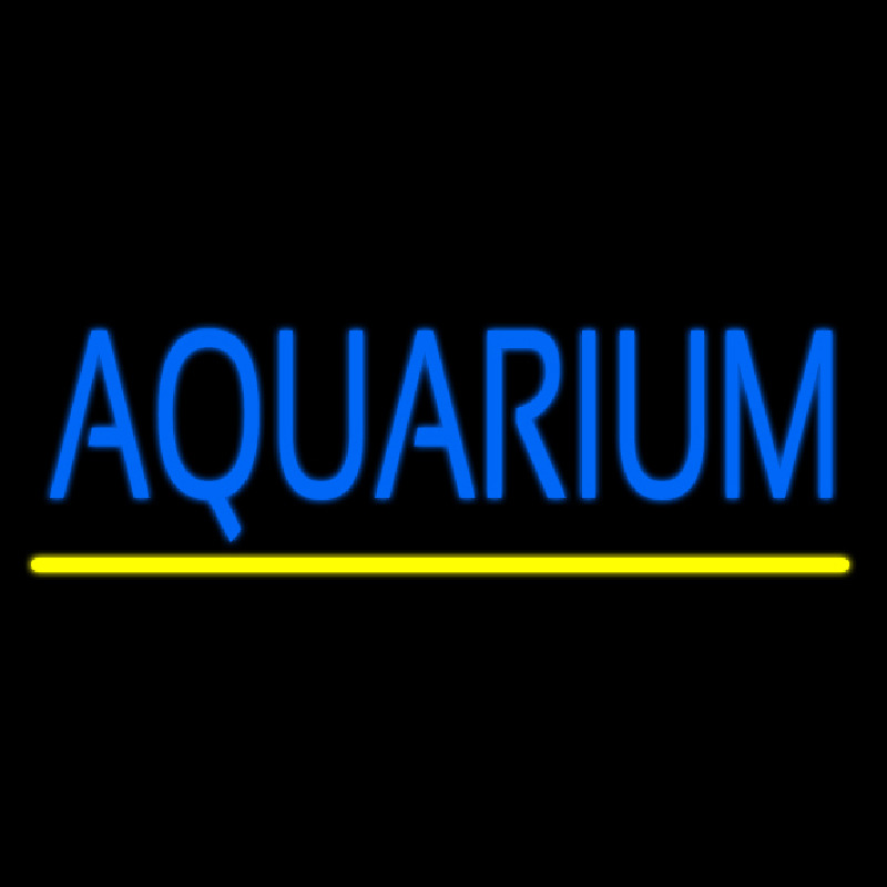 Blue Aquarium Yellow Line Neon Skilt