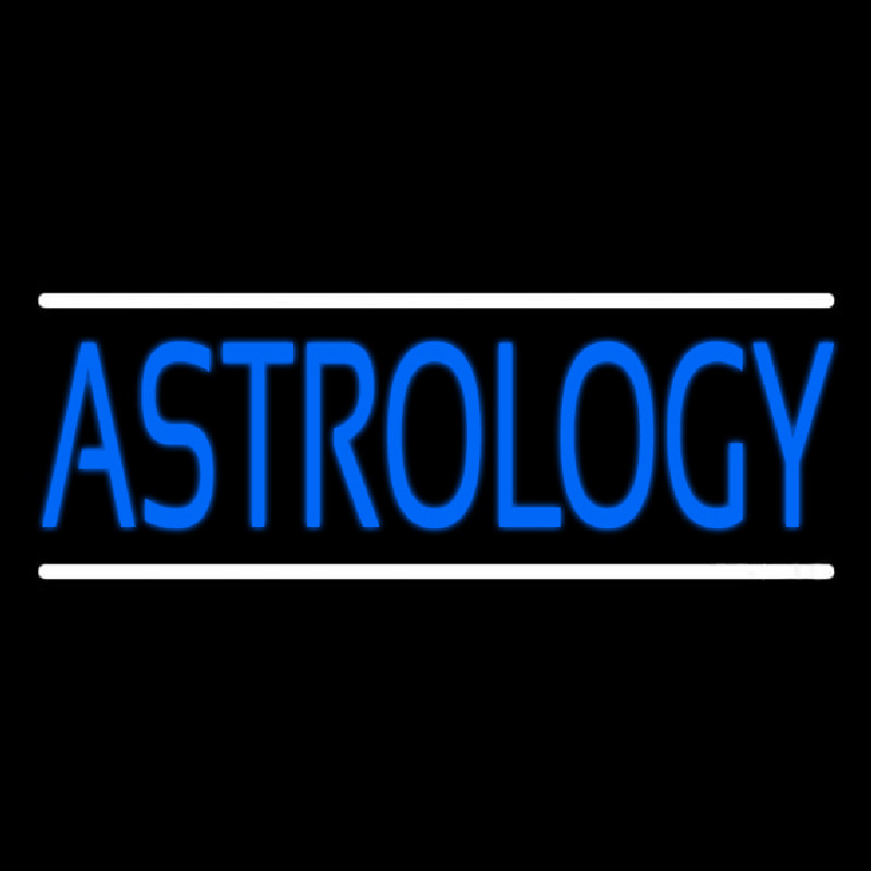 Blue Astrology Block Neon Skilt