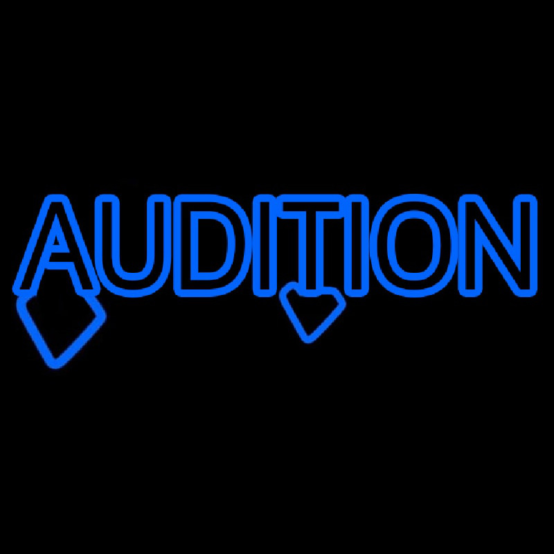 Blue Audition Block Neon Skilt