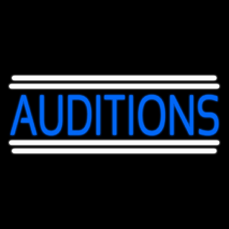 Blue Auditions Line Neon Skilt