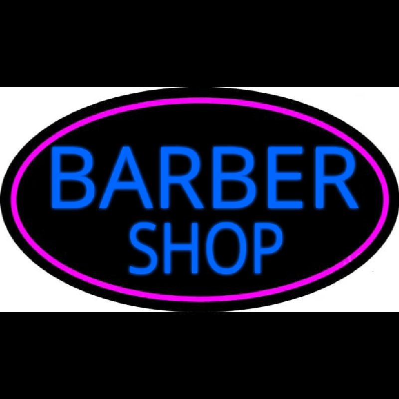 Blue Barber Shop Neon Skilt