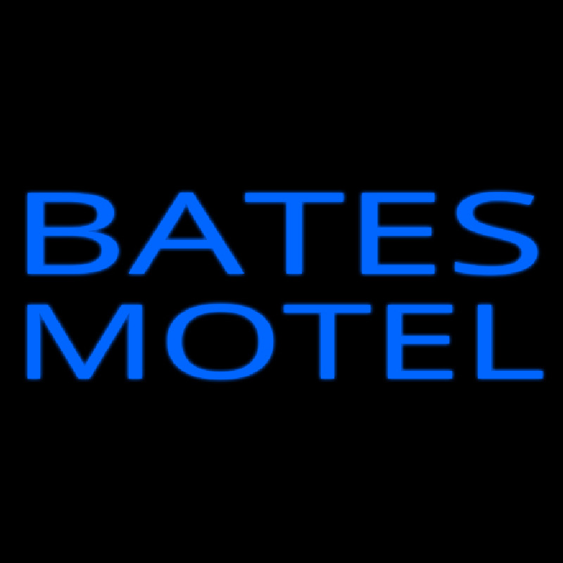 Blue Bates Motel Neon Skilt