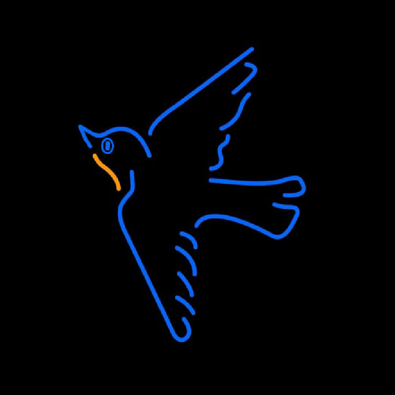 Blue Bird With Logo Neon Skilt