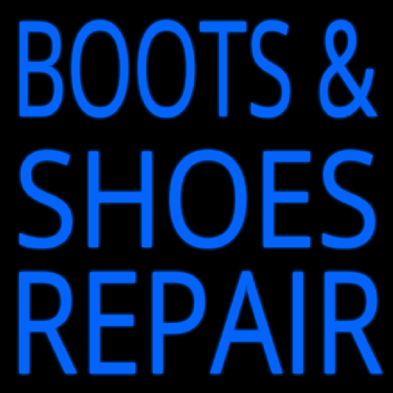 Blue Boots And Shoes Repair Neon Skilt