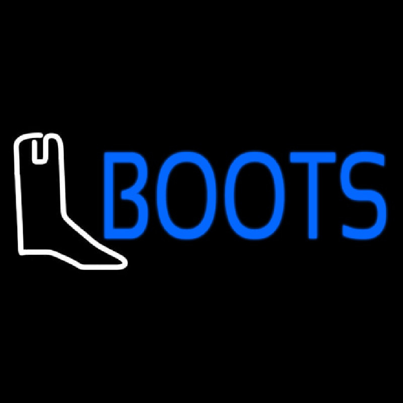 Blue Boots With Logo Neon Skilt