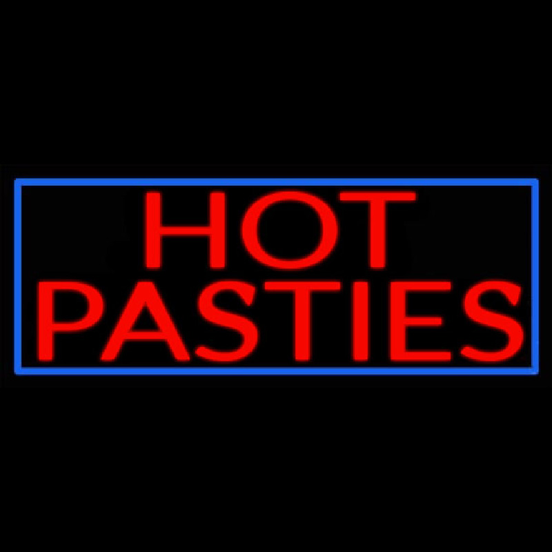 Blue Border Hot Pasties Neon Skilt