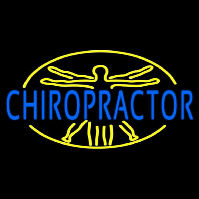 Blue Chiropractor Neon Skilt