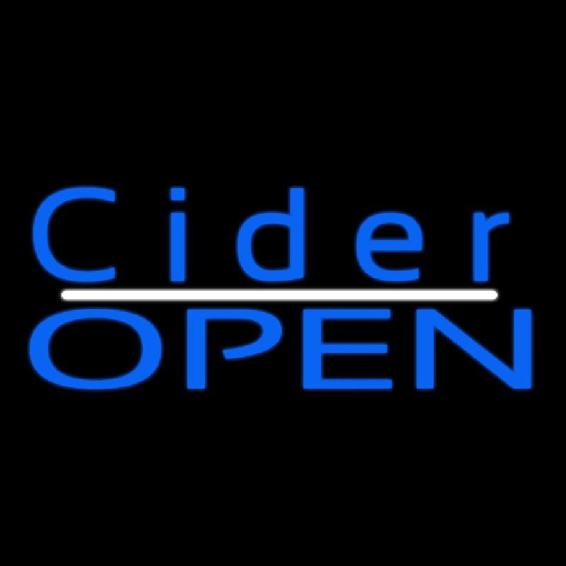 Blue Cider Open Neon Skilt