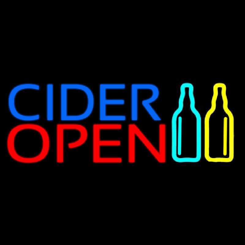 Blue Cider Open Neon Skilt