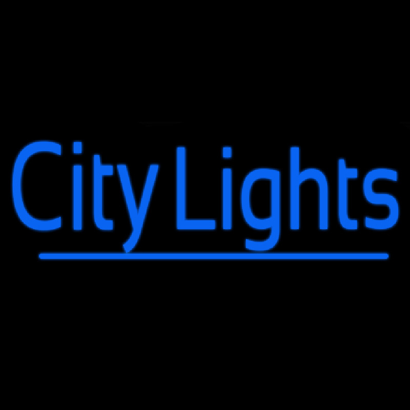 Blue City Lights Neon Skilt