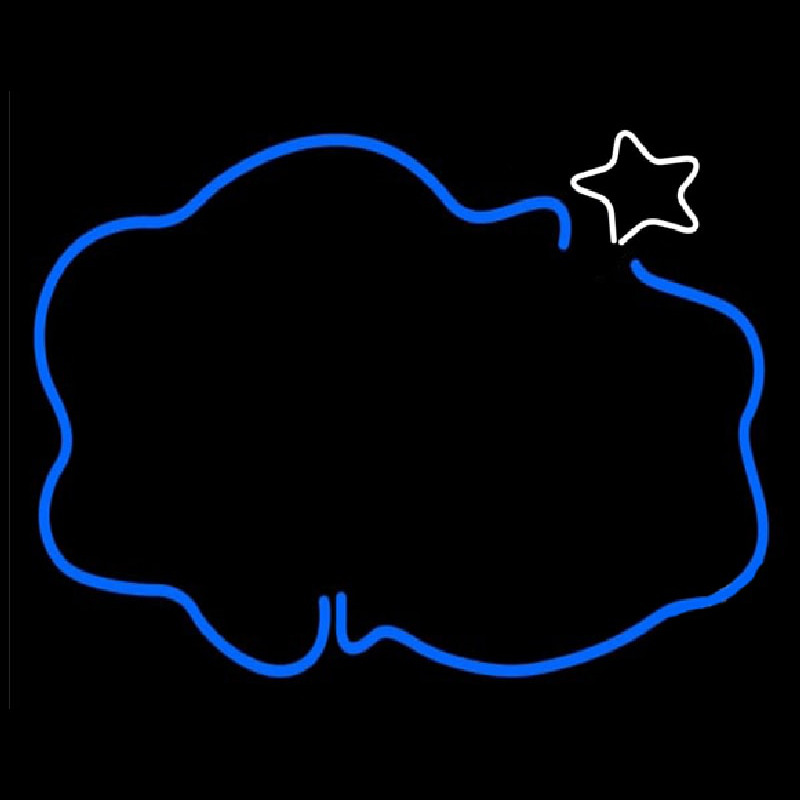 Blue Cloud With Star Neon Skilt