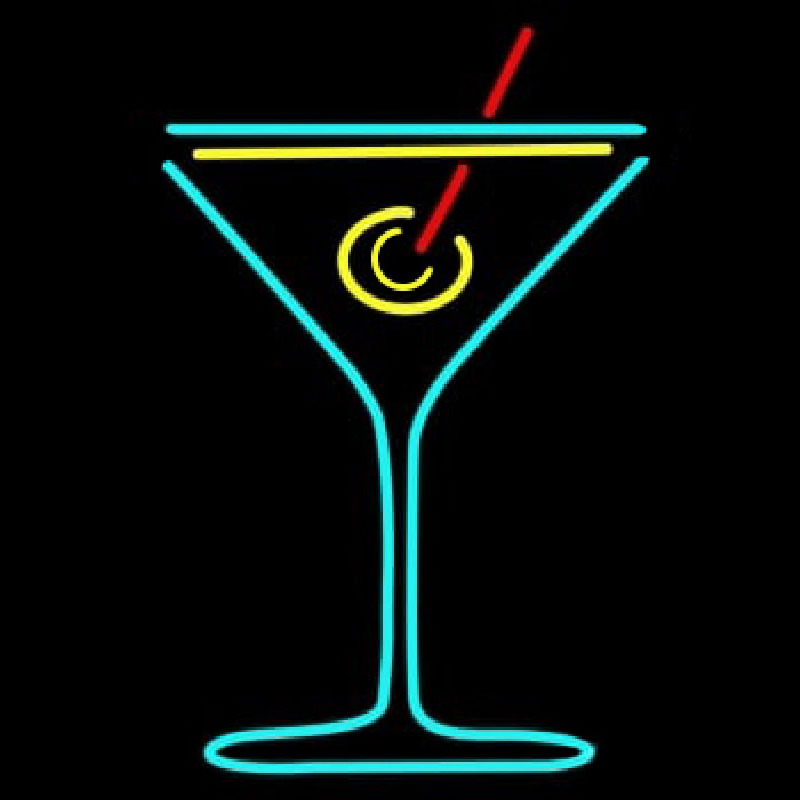 Blue Cocktails Neon Skilt