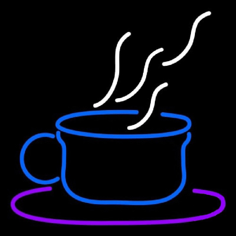 Blue Coffee Cup Neon Skilt