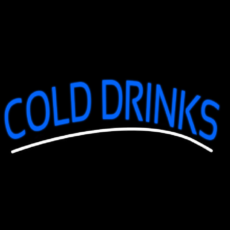 Blue Cold Drinks Neon Skilt