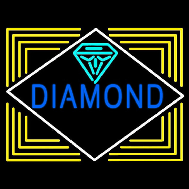 Blue Diamond Block Neon Skilt